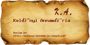 Kelényi Annamária névjegykártya