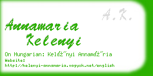 annamaria kelenyi business card